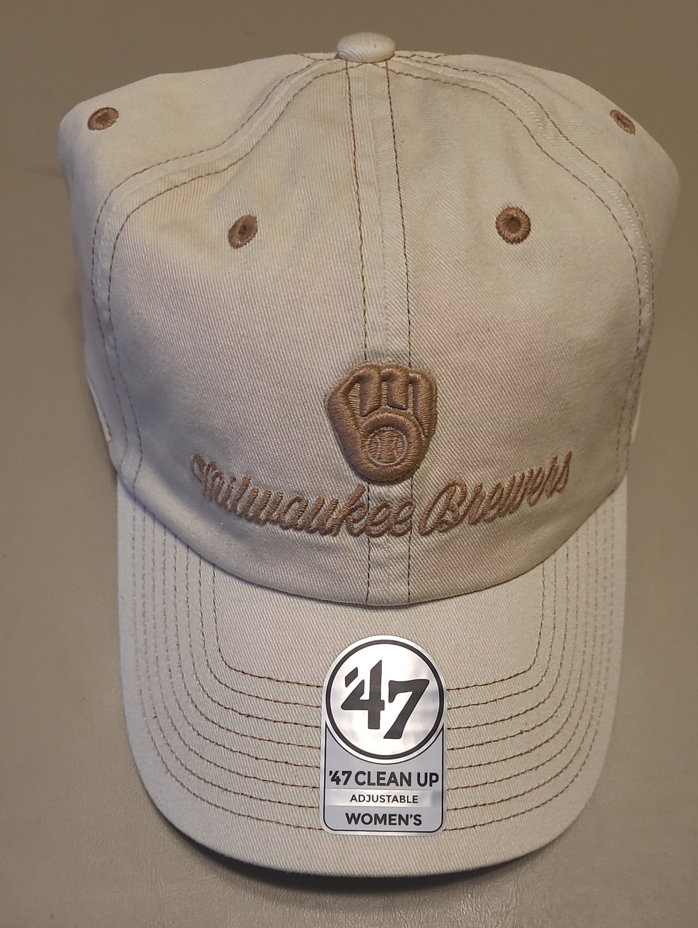 NWT - '47 Clean Up Milwaukee Brewers Women's Baseball Cap - Beige